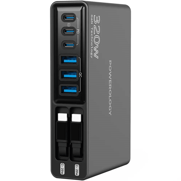 هاب شارژ 320 وات باکابل جمع شونده پاورولوژی Powerology مدل PWCUQC049BK